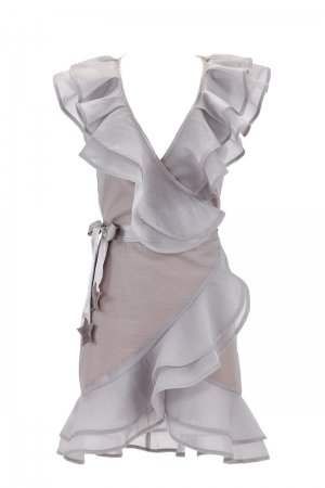 FL&L-BOWIE STAR ORGANZA DRESS-Grey